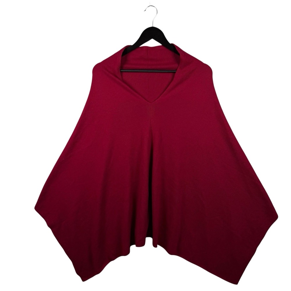 CASHMERE Poncho Bordeaux Red Burgundy Wine CAPE Wrap One Size
